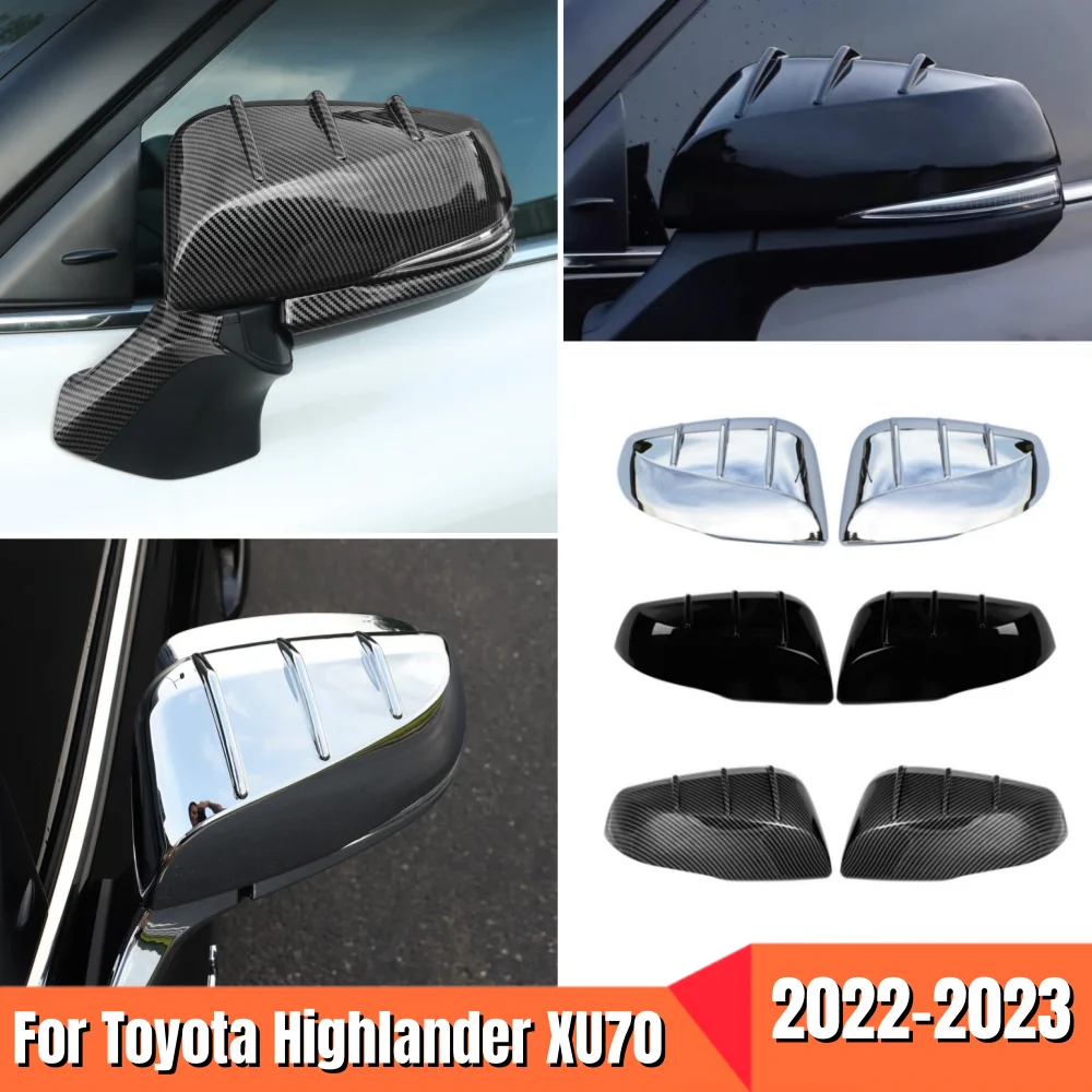 

Car Rearview Side Mirror Decoration Cover Cap Trim Exterior Accessories For Toyota Highlander XU70 Kluger 2020 2021 2022 2023