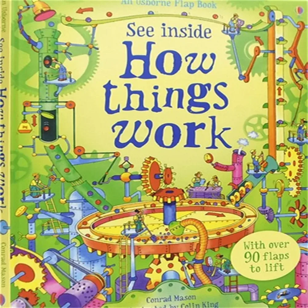 Usborne's „Look /See Inside“-Serie enthüllt den manuellen Flip-Mechanismus