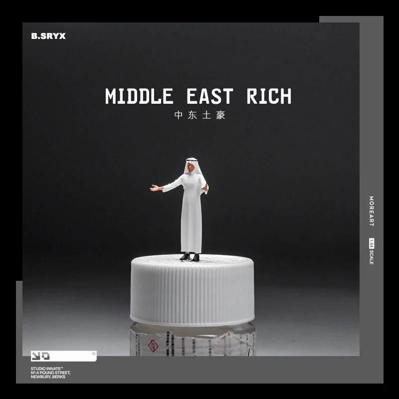 1:64 Medio Oriente Rich Man Modello in resina Action Figures in miniatura Scena stereoscopica Fotografia Puntelli Ornamento Accessori Giocattoli