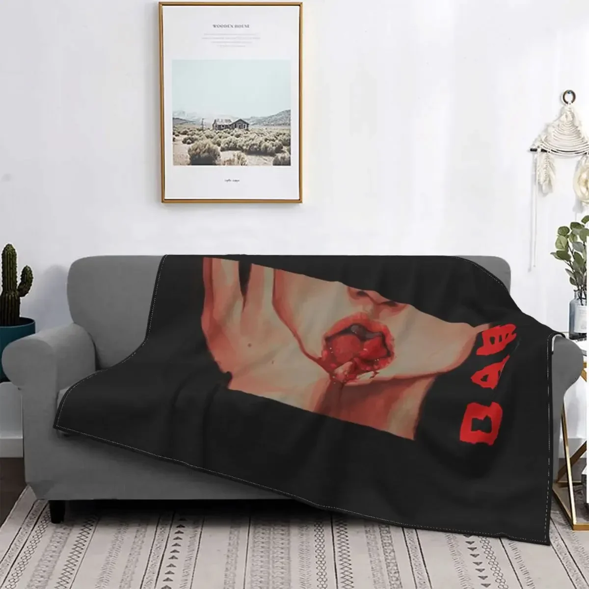 

Horror Blooding Mouth Tomie Junji Ito Flannel Blanket Funny Throw Blanket for Bed Sofa Couch Bedspreads