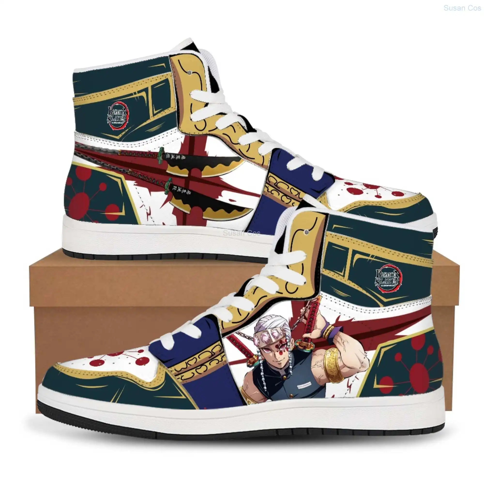 Men\'s Uzui Tengen Hashira Demon Anime shoes sports shoesCustomized version Cute comic style Gifts male female Cosplay
