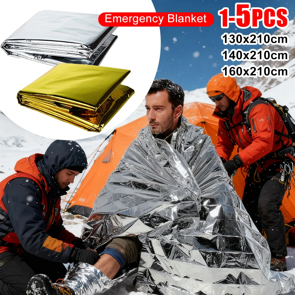 Emergency Mylar Blanket - 130x210cm 防水ブランケット 暖かさを保つフォイルマイラーサーマルブランケット 体温を保つ緊急用サーマルブランケット 応急処置用