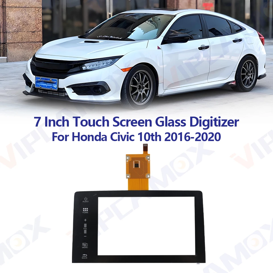 

7" Touch Screen Digitizer Glass Panel For 2016-2019 Honda Civic 10th 39710-TBA-305 Radion Navigation Parts