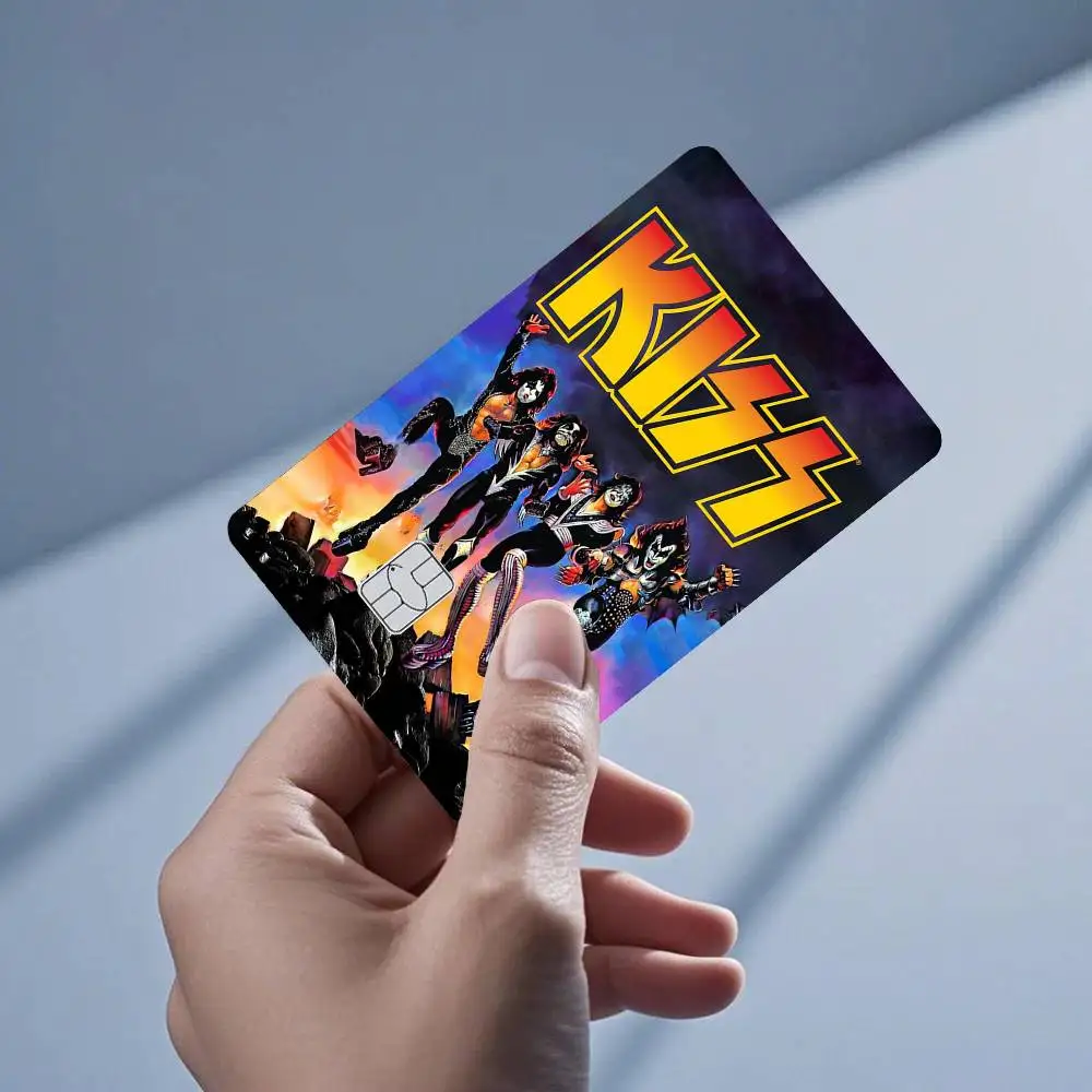 

Band Rock Kiss 4pcs 1Set Laser Holographic Sticker Skin Cover for Credit Bank Debit Card