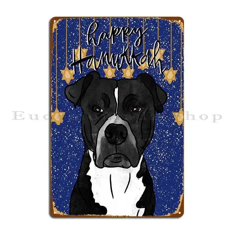 Hanukkah Pitbull Metal Signs Cinema Club Club Bar Designing Design Pub Tin Sign Poster