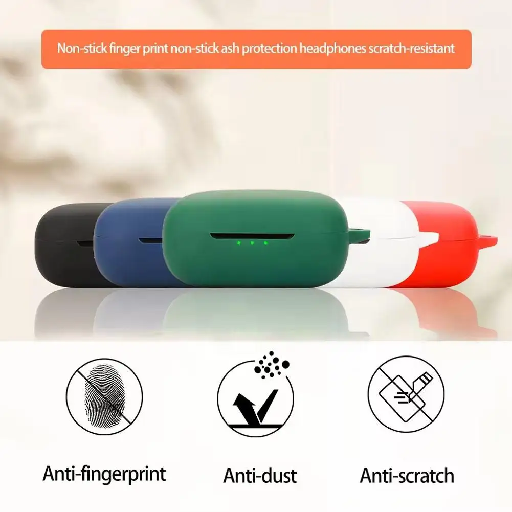 Etui ochronne na zestaw słuchawkowy Bluetooth EarFun Air Pro 4. Miękka, silikonowa, odporna na wstrząsy torba do przechowywania z przegrodą ładującą