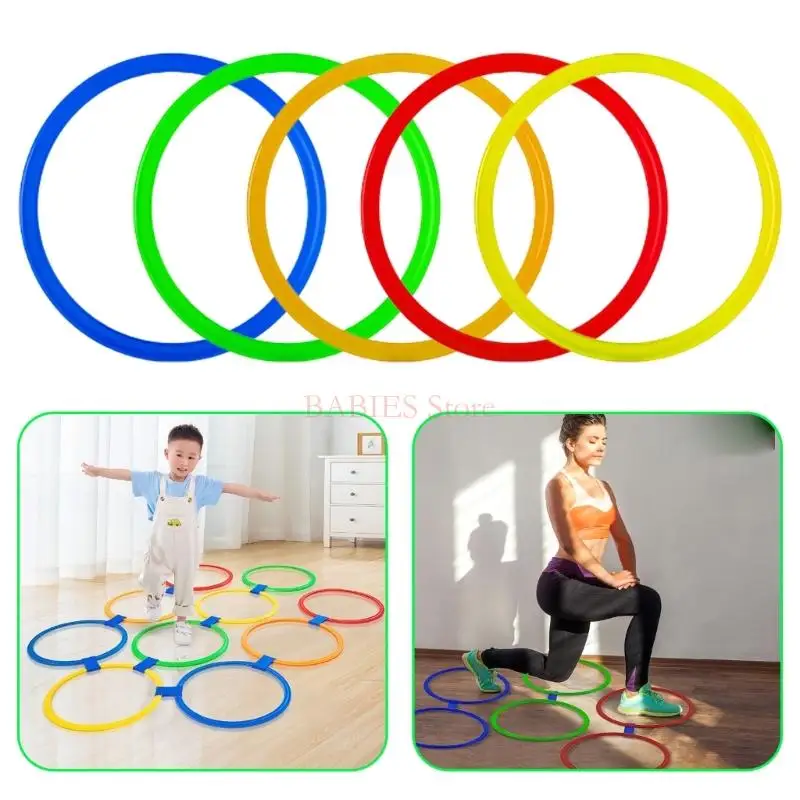 Colorful Jump Rings Set Indoor Sports Game Physical Training Jumping Hoops Family Backyard Activity Toy Children Gift