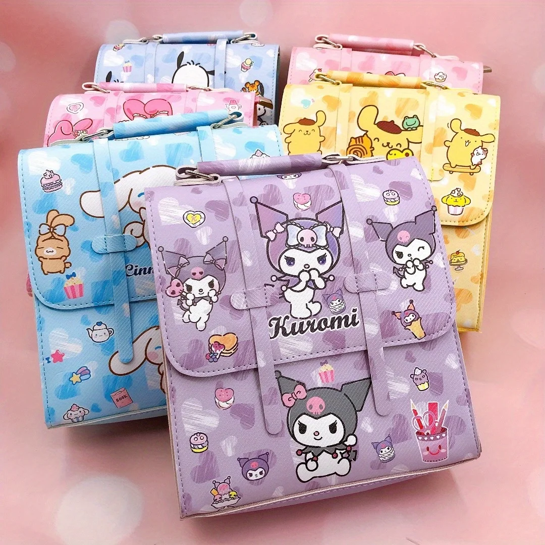 Sanrio Family-Bolsa transversal de um ombro para mulheres, desenhos animados fofos, coração, bolsa retro, mochila multiuso, 1 pc