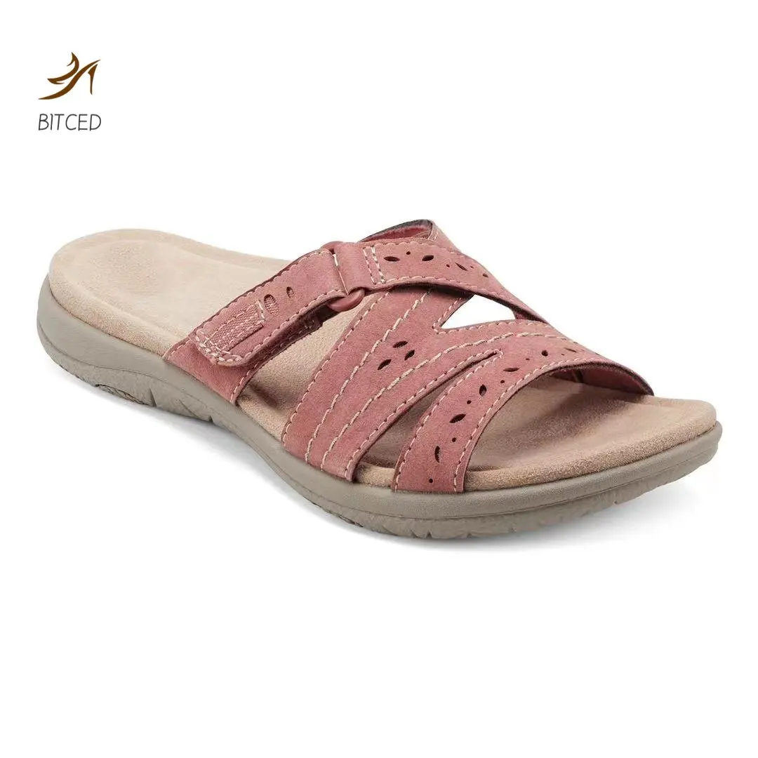 2021 Summer Women Wedge Sandals Premium Orthopedic Open Toe Sandals Vintage Anti-slip Leather Casual Female Platform Retro Shoes