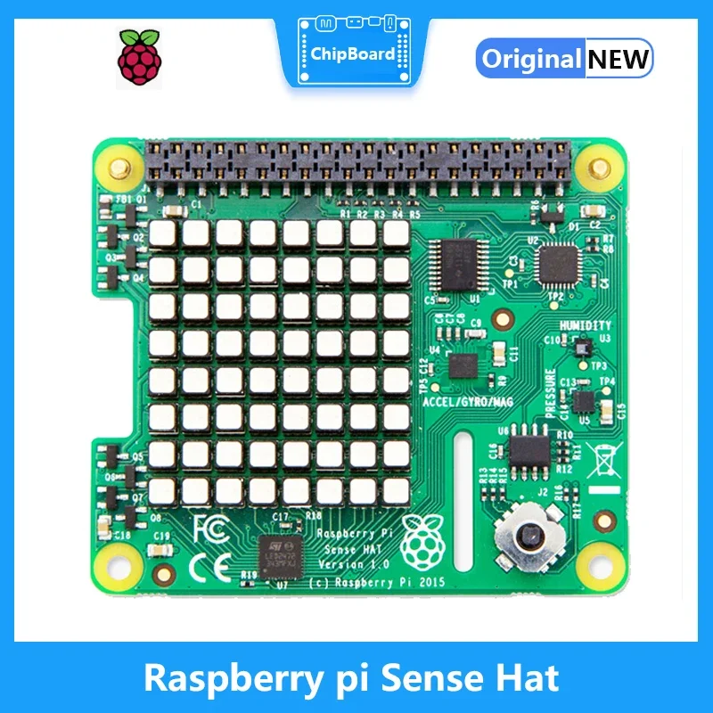 قبعة Raspberry pi Sense، أجهزة استشعار للضغط والرطوبة ودرجة الحرارة الاتجاهية لـ Raspberry pi 4B/3B/3B+