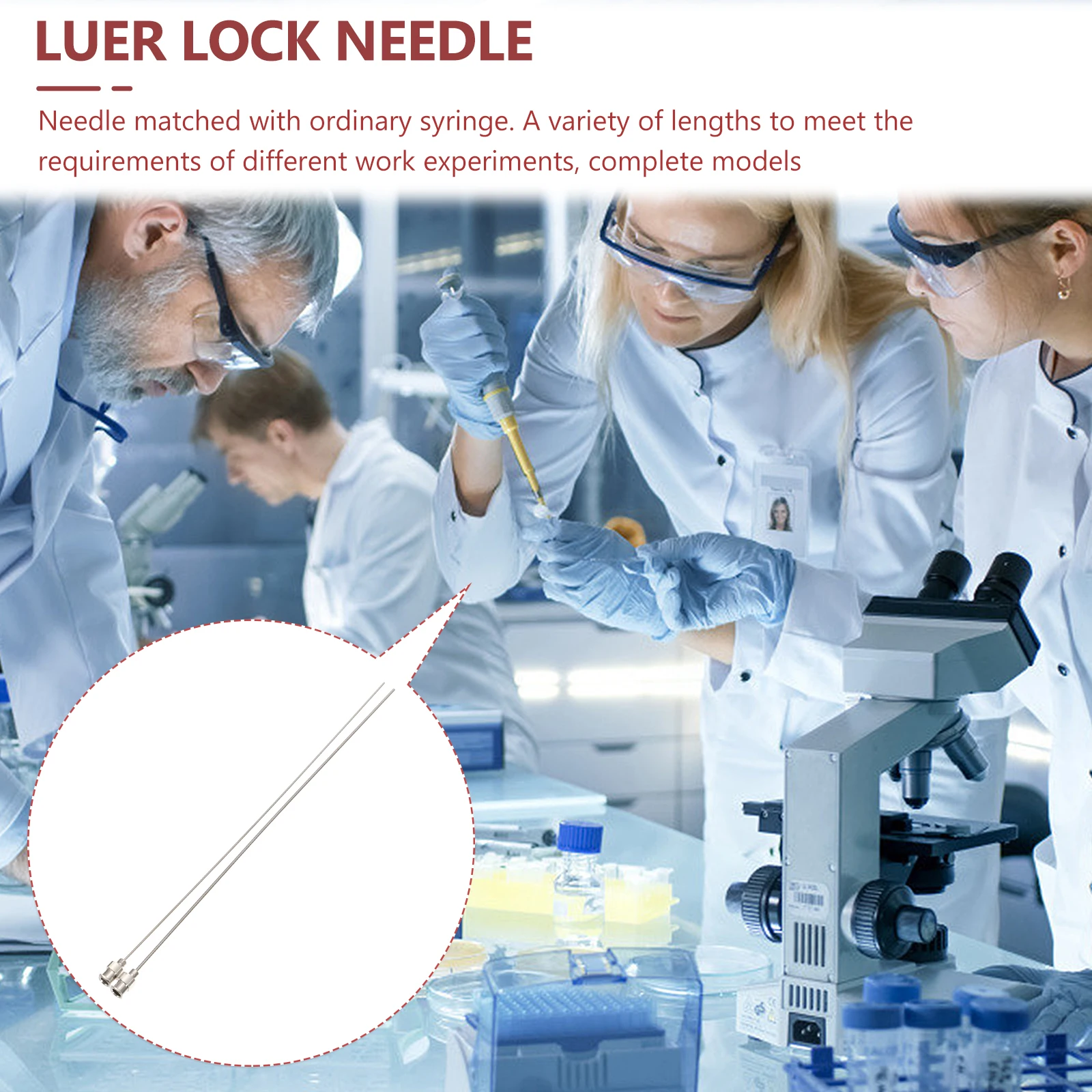 

2pcs Dispensing Needles Stainless Blunt Tip Luer Lock Kit Industrial Laboratory Use Compact Lightweight Metal
