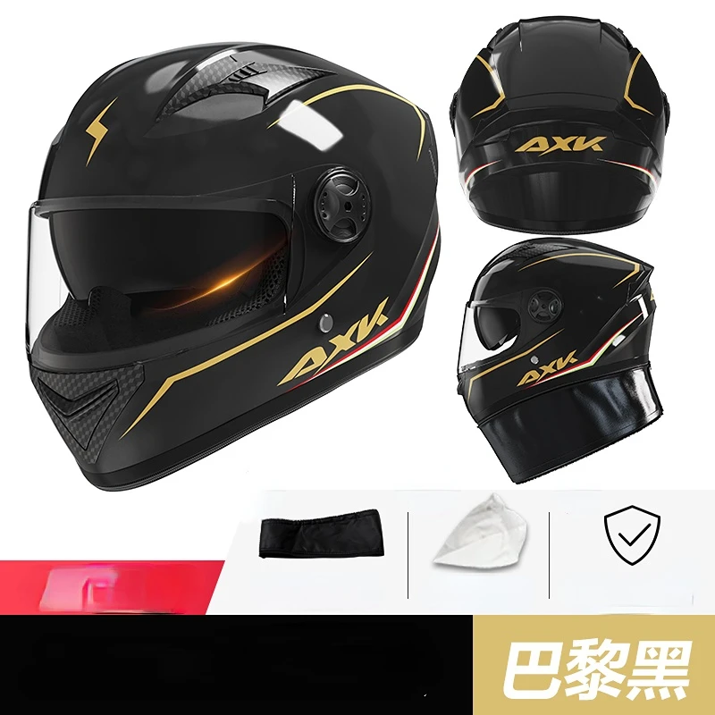 Axk577 helm sepeda motor Visor ganda, helm olahraga balap wajah penuh uniseks