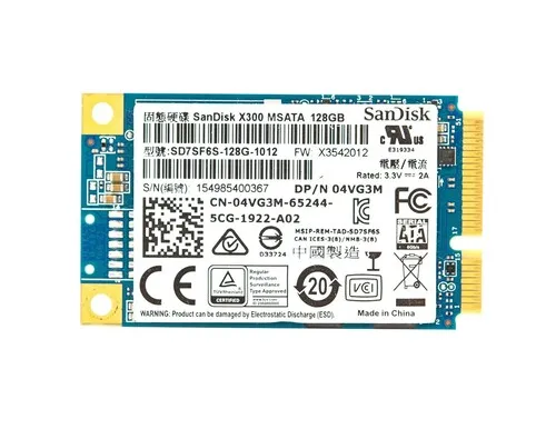 

Dell 4VG3M (Sandisk SD7SF6S-128G-1012) Внутренний твердотельный накопитель SanDisk X300, 128 ГБ — SATA 60 Гбит/с — mSATA — Используется, как новый