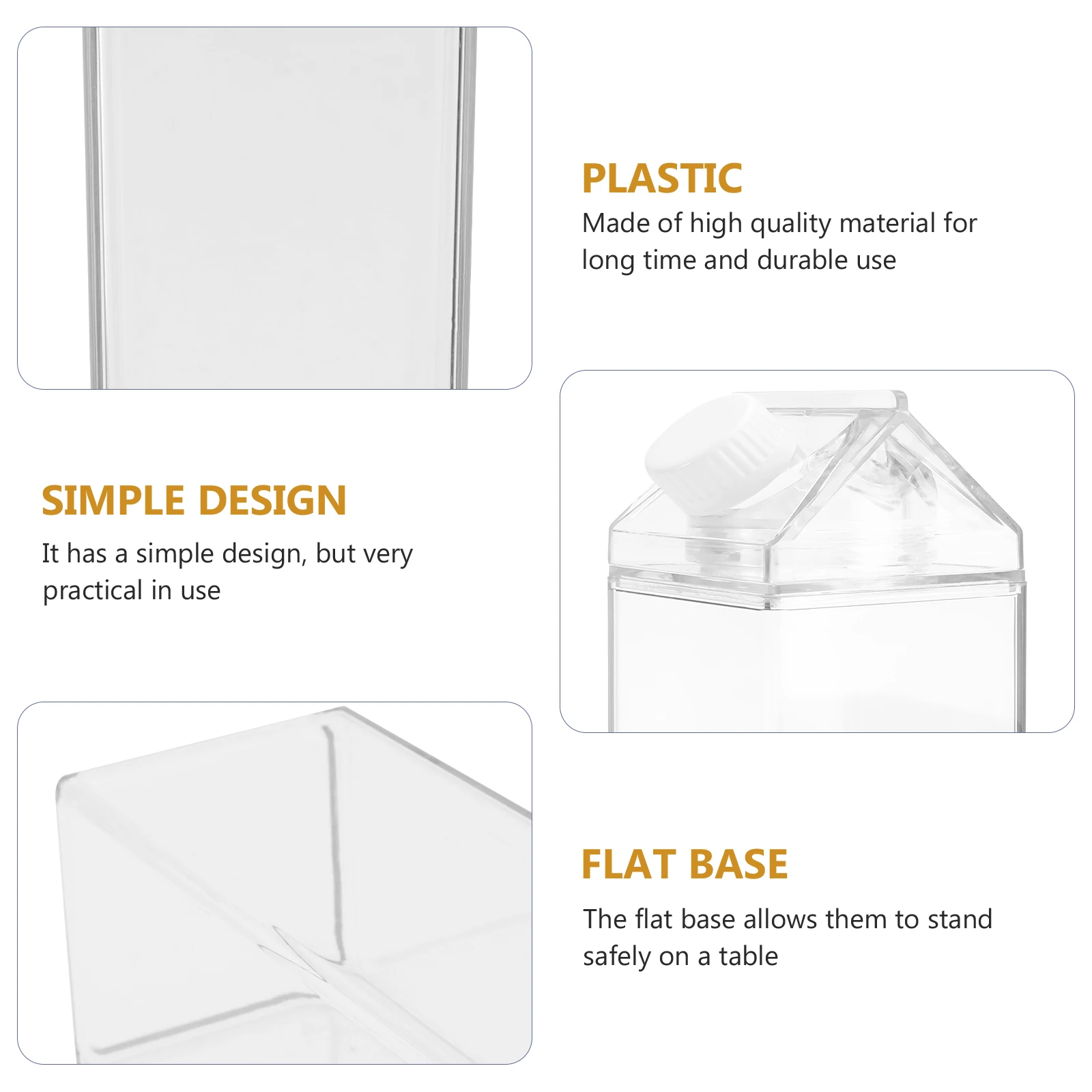 

2Pcs 500Ml Leak-Proof Milk Bottle Clear Plastic Drink Jar for Juice Sparkling Water Tea Storage Container Home Kitchen Use