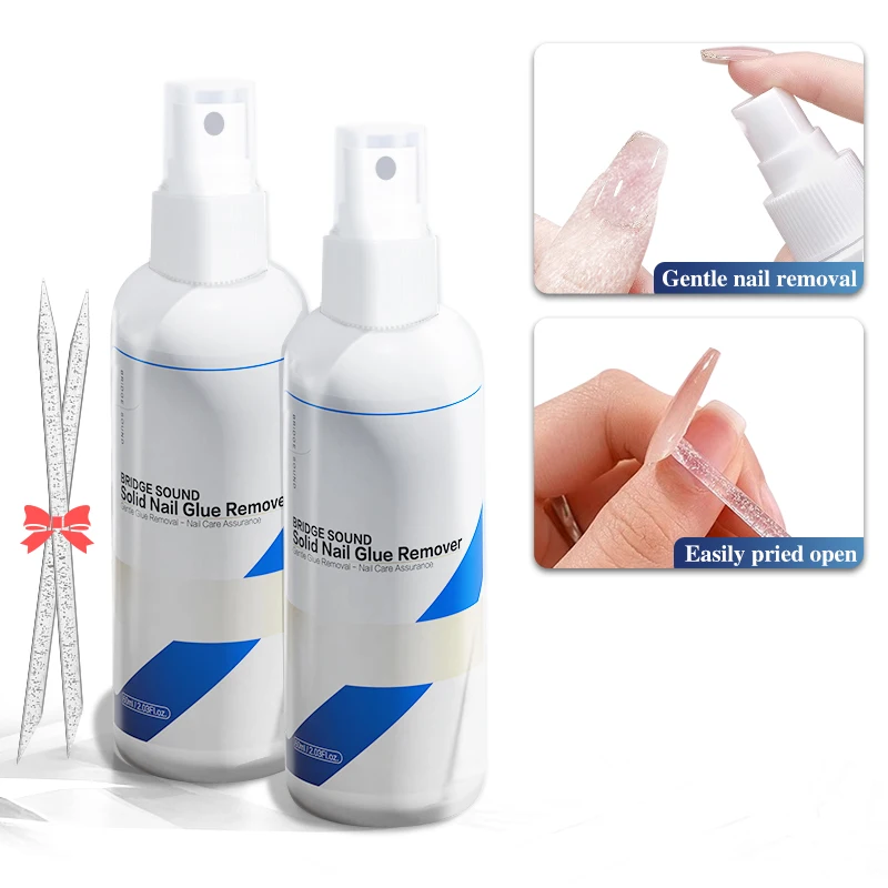 BRIDGE SOUND 60ml 2Pack Pro dissolvant d'adhésif pour ongles Kit Double de qualité Salon et manucure à domicile essentiel