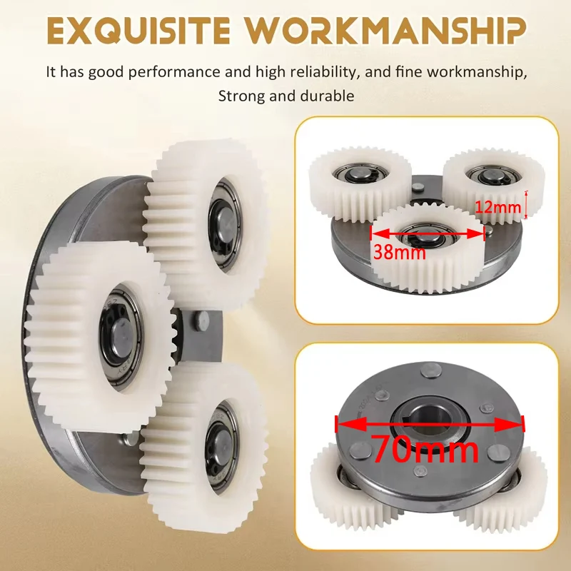 E-Bike Motor Nylon Gear Clutch Kit 36T 38x12mm Planetary Gear with 70mm Clutch Set for Bafang Electric Bike 250W-350W Motor