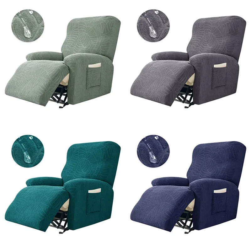 4Pcs/Set Leaves Jacquard Recliner Sofa Cover Elastic Armchair Slipcovers Lazy Boy Chair Covers Massage Lounge Couch Protector