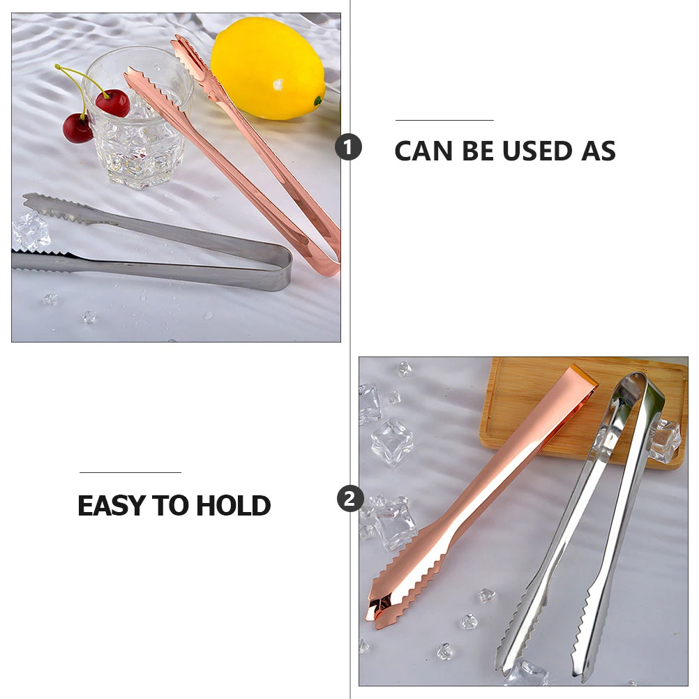 

4 Pcs Stainless Steel Food Tongs Ice Cube Clamp Heat Resistant Kitchen Cafe Restaurant Buffet Tools Cooking Accessories