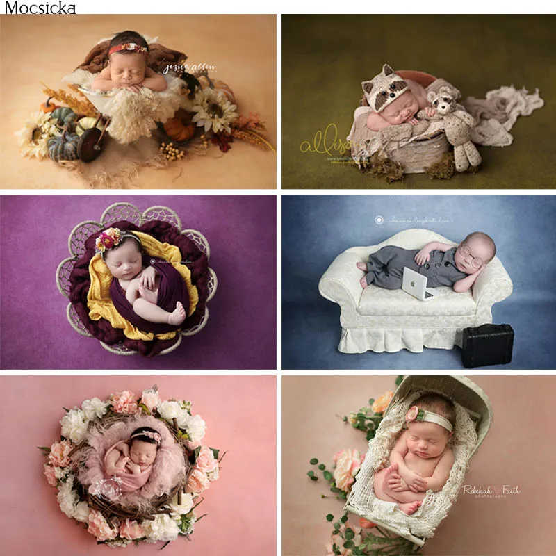 

Newborn Soild Color Backdrop Baby Portrait Photo Background Floor Texture Abstract Photocall Photography Props Studio Photobooth
