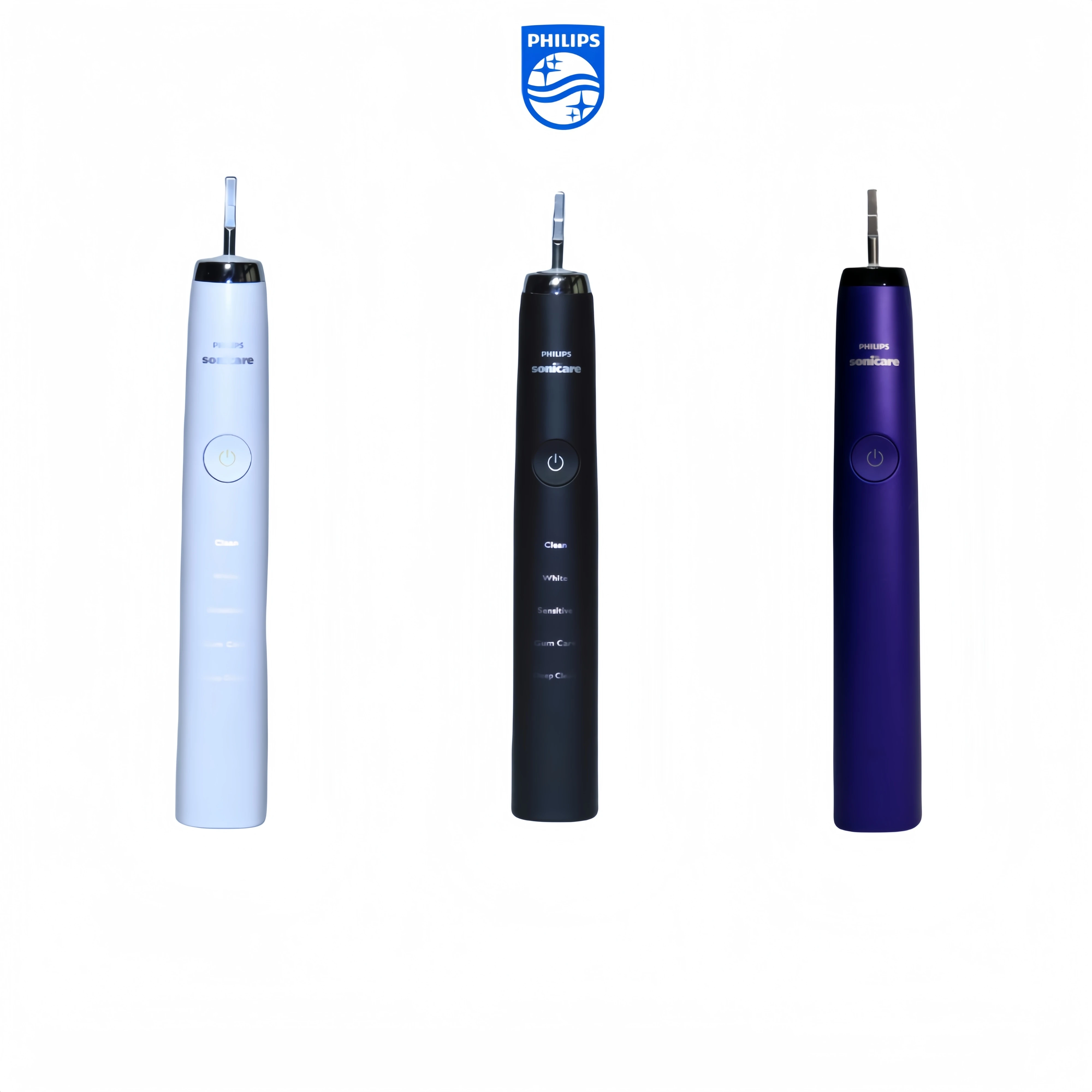 Philips Sonicare pegangan sikat gigi elektrik, hanya H9352 dengan 2 kepala sikat Philips G3 baru dan asli 5 mode DiamondClean hitam