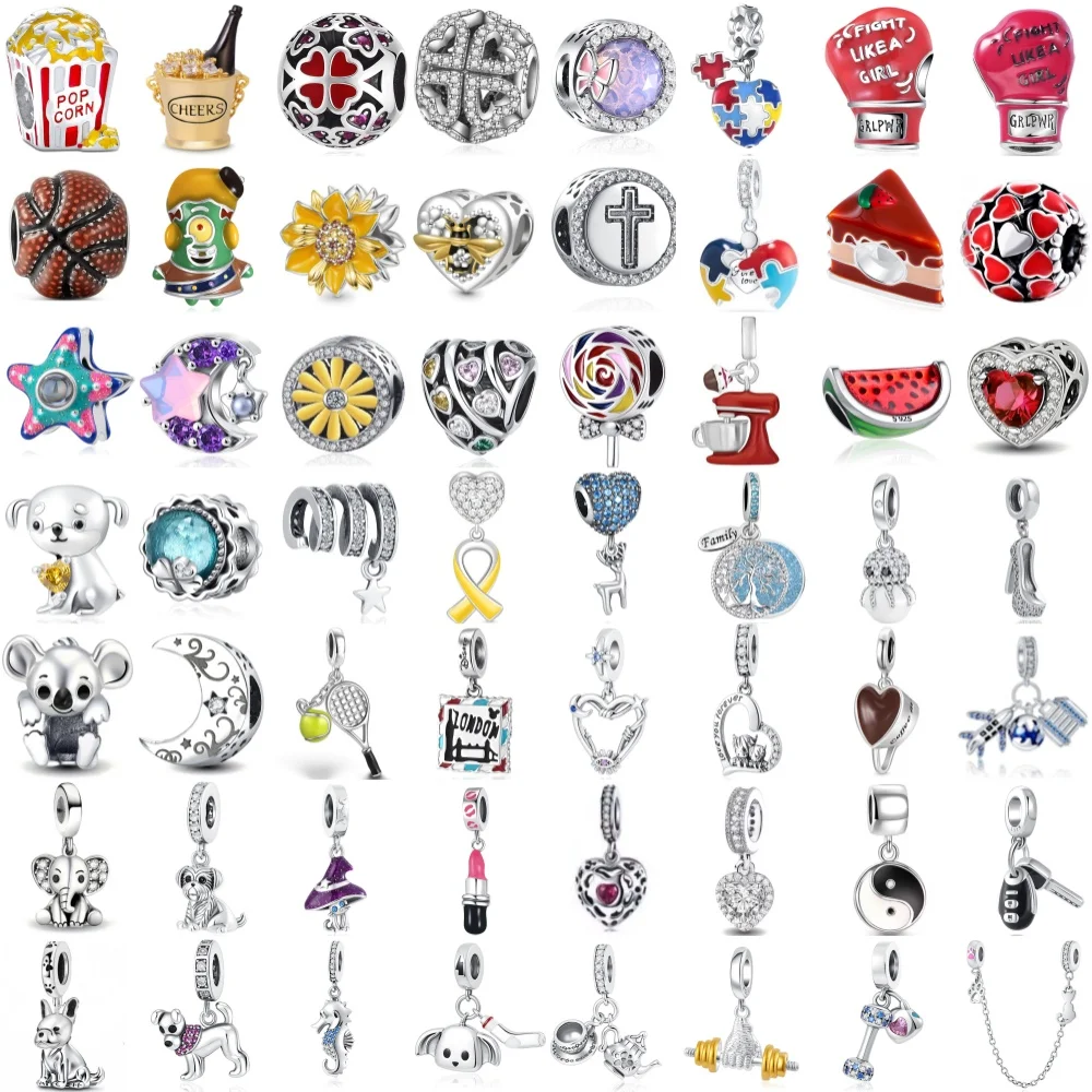 

2026 Hot Selling 925 Silver Watermelon,Moon Bead Dog,Key Pendant Fit Original Bracelet DIY Accessories Exquisite Jewelry ﻿