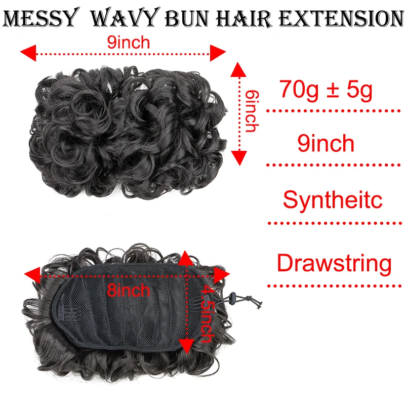 Synthetic Messy Short Curly Hair Bun Chignon Updo Hairpiece Bridal Wedding Hairstyle Fake Hair for Women