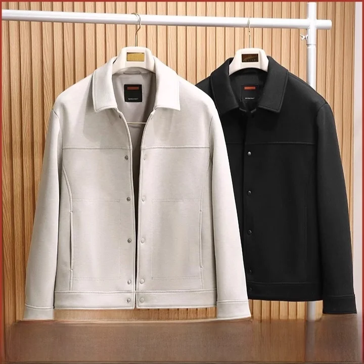 

Мужская шерстяная смесь Jaet, осенне-зимняя подставка, длинный воротник с зубчатым воротником, ветрозащитный молодежный модный полиэстер, лацзин, лиоцелл