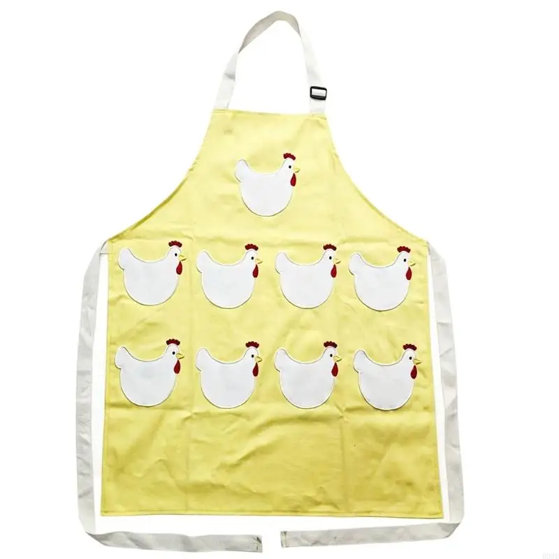 Chicken Care Workwear Eggs Apron in Canvas with Nine Front Compartments for Garden Rounds, Poultry Tasks, and Daily Use B03E