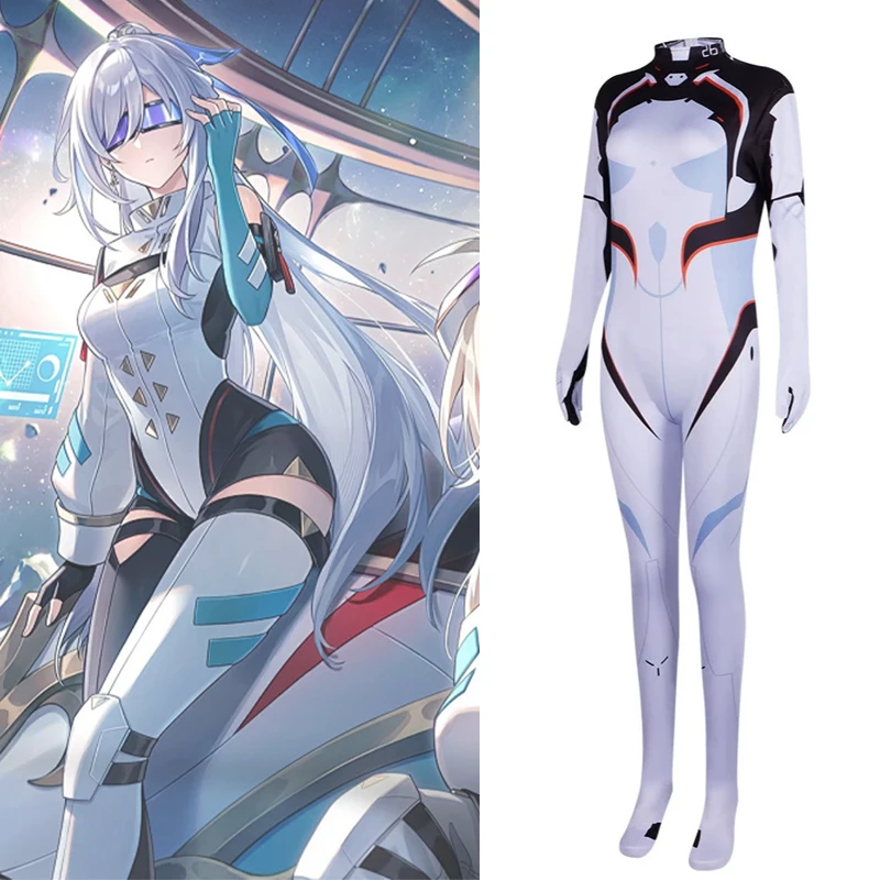 Anime Honkai Star Rail Cosplay Firefly Combat Jumpsuit Women Long Sleeve Print Tight Bodysuit Halloween Game Stage Show Costume