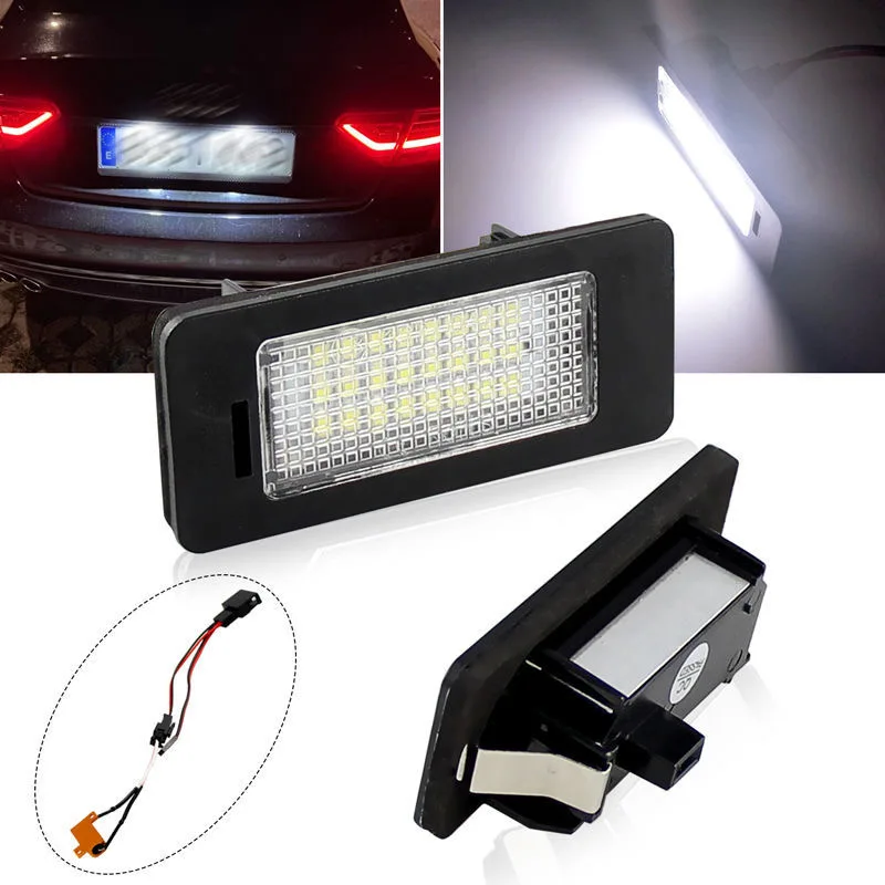 

2pcs LED License Number Plate Light Lamp Car Lamps For Volkswagen Golf MK6 Variant 5D Passat B6 Variant 5D 2006-2010 Car Goods