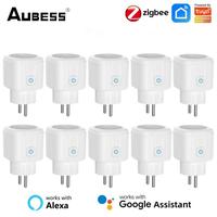 AUBESS Tuya 16A EU Smart Plug Power Monitor Smart Home Timing Socket Remote Control Via SmartLife Alexa Google Voice Control