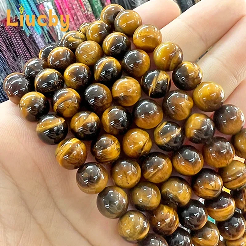 5A Quality Natural Stone Brown Gold Tiger Eye Agates Beads for Jewelry Making Diy Bracelet Necklace 4/6/8/10/12mm 15