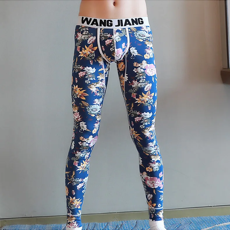 

Men's Thermal Underwear Bottom Male Printed Modal Long Johns Winter Warm Leggings Comfortable Breathable Sweat Absorp Trousers