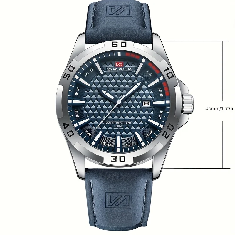 VAVA Brand Men Fashion Quartz Watches Male Leather Strap Sport Wristwatches CalendarClock Relogio Masculino