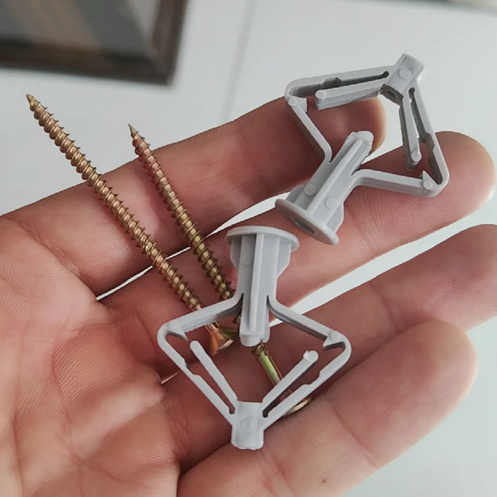 Plastic Expansion Self Drilling Wall Pierced Pipe Tube Kit Screw Drywall Anchor Gypsum Board Hollow Brick Fiberboard Nail