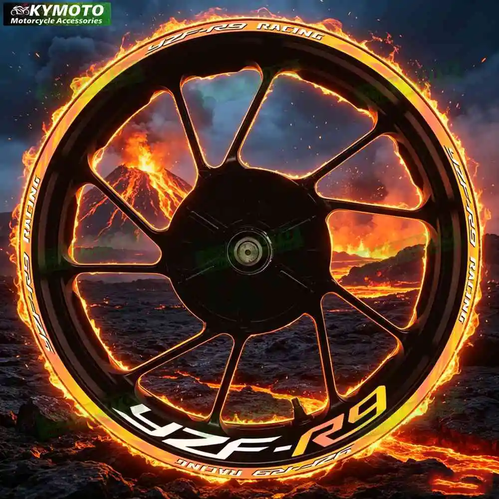 For YZF-R9 Motorcycle 17 Inch Front Rear Wheel Stickers Car Decorate Reflective Rim Motorbike Accessories Hub Tape Decal Sticker