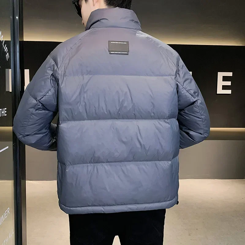 Luxury Winter Down Jackets Men Warm Short White Duck Down Coat Lightweight Long Sleeve Tops Trend Windproof Outerwear Parkas New
