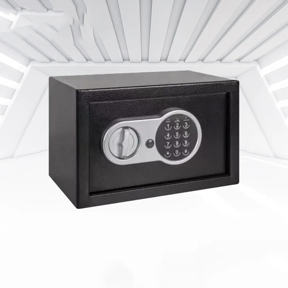 Small Digital Safes Model 17SCM with Electronic Lock and Backup Key in Black