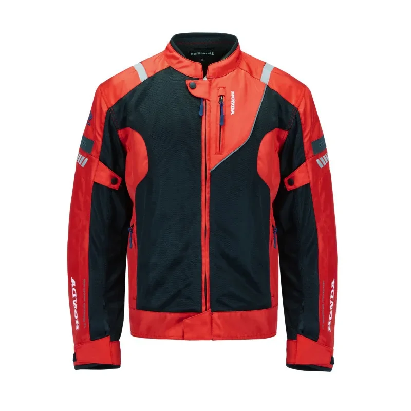 Summer Mesh Breathable and Comfortable Cycling Jacket, Night Reflective and Anti Drop Wear-resistant Standing Collar Motorcycle