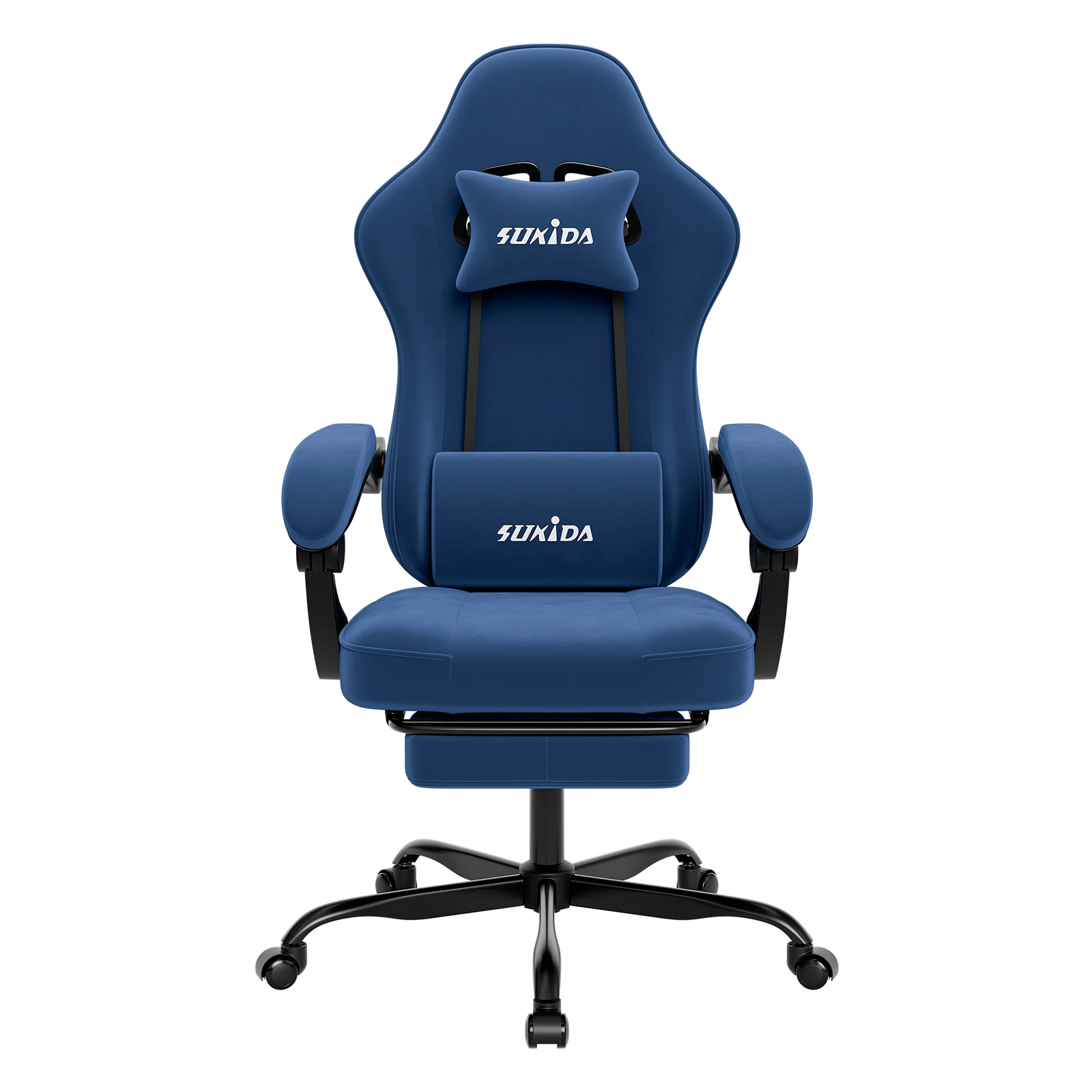 SUKIDA gamingstoel met voetsteun, PC-stoel met racestoelontwerp, ergonomische bureaustoel verstelbaar met lendensteun