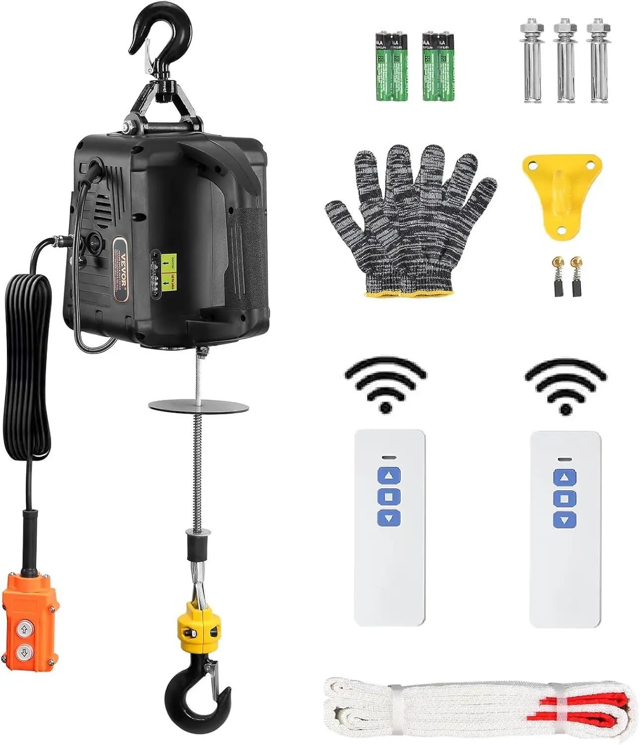 

3-in-1 Electric Hoist Winch, 1100lbs 1500W Portable Power Winch Crane, 110V/120V 22.9 ft Lifting Height