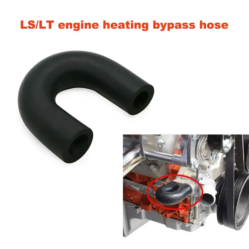 For LS1 LSX LS2 LS3 LQ4 LQ9 Black Rubber Engine Heating Bypass Hose LS Heater Core Delete Bypass Hose Coolant Crossover