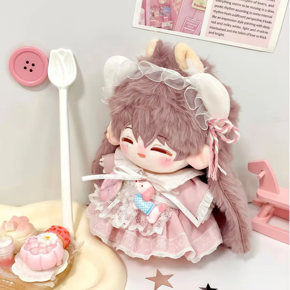 نمط جديد [رسالة ضباب الخوخ] فستان دمية 10 سنتيمتر لوليتا لطيف كوس سمة مجموعة ملابس دمى القطن