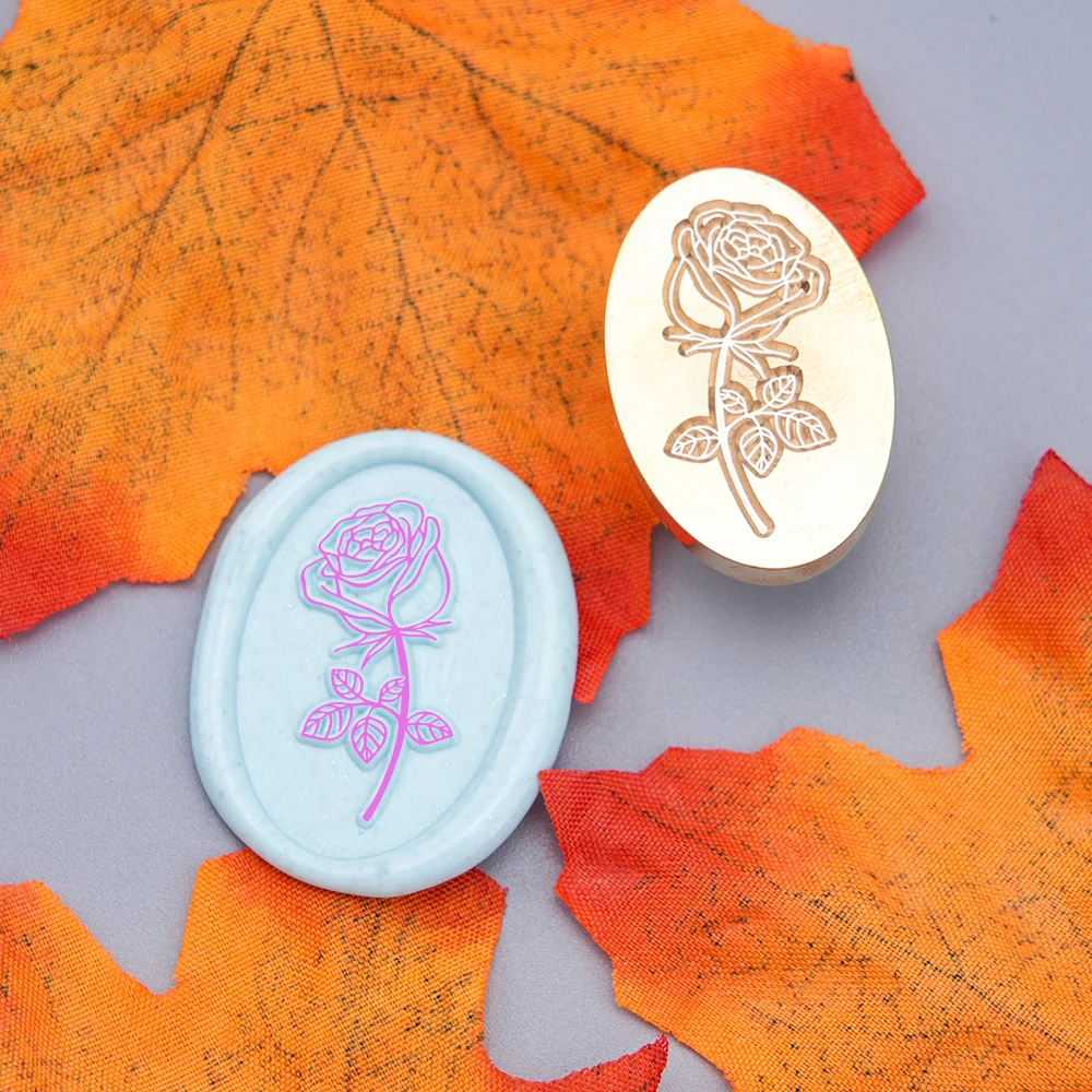 

Rose Pattern Wax Seal Stamp, Wax Seal Stamps Interchangeable Brass Stamp Heads for Decorating Gifts and Greeting Cards