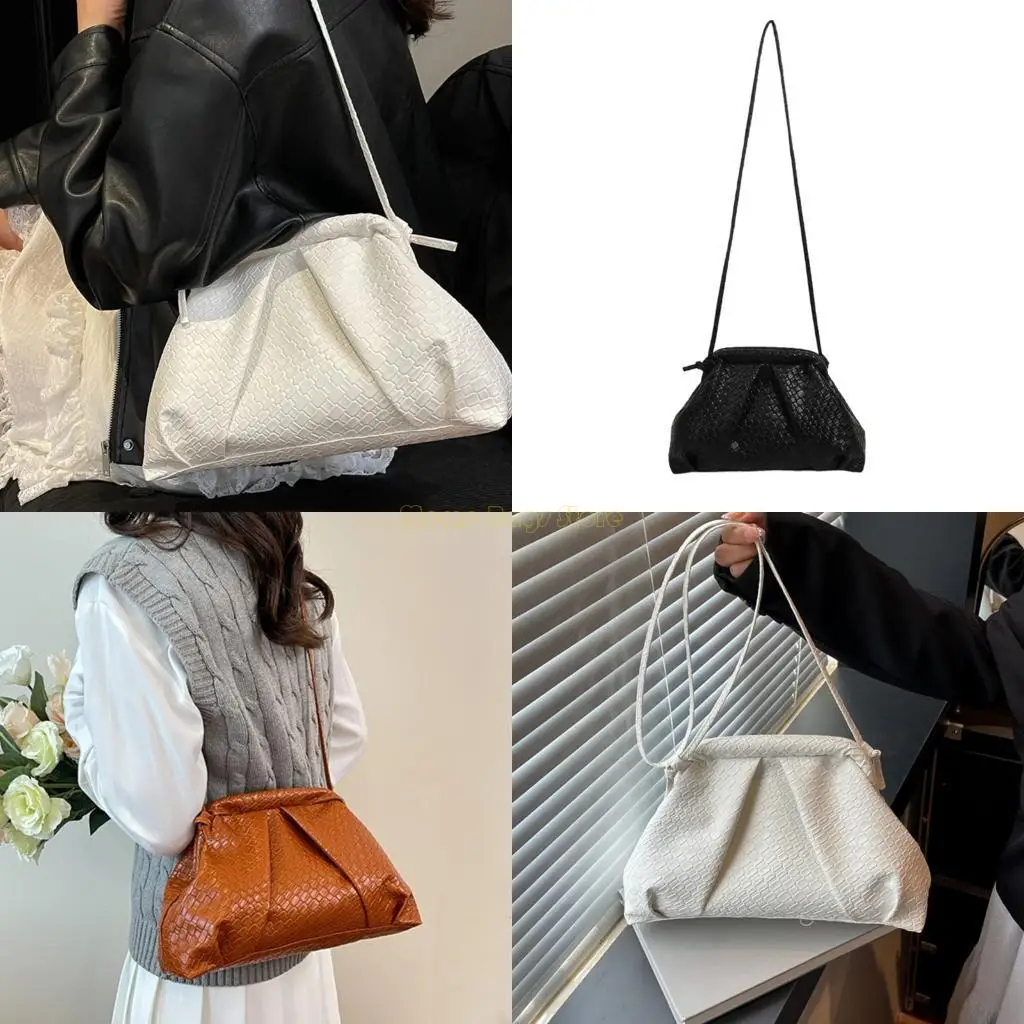 

X90D Contemporary Woven Handbag With Detachable Strap Comfort PU Design