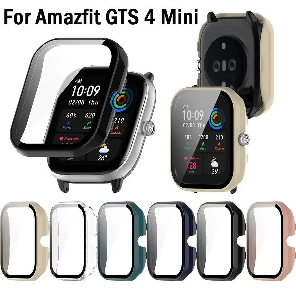 For Amazfit GTS 4 Mini PC Case+Tempered Glass Smart Watch Screen Protector Cover for Huami Amazfit GTS4 Mini Bumper Shell