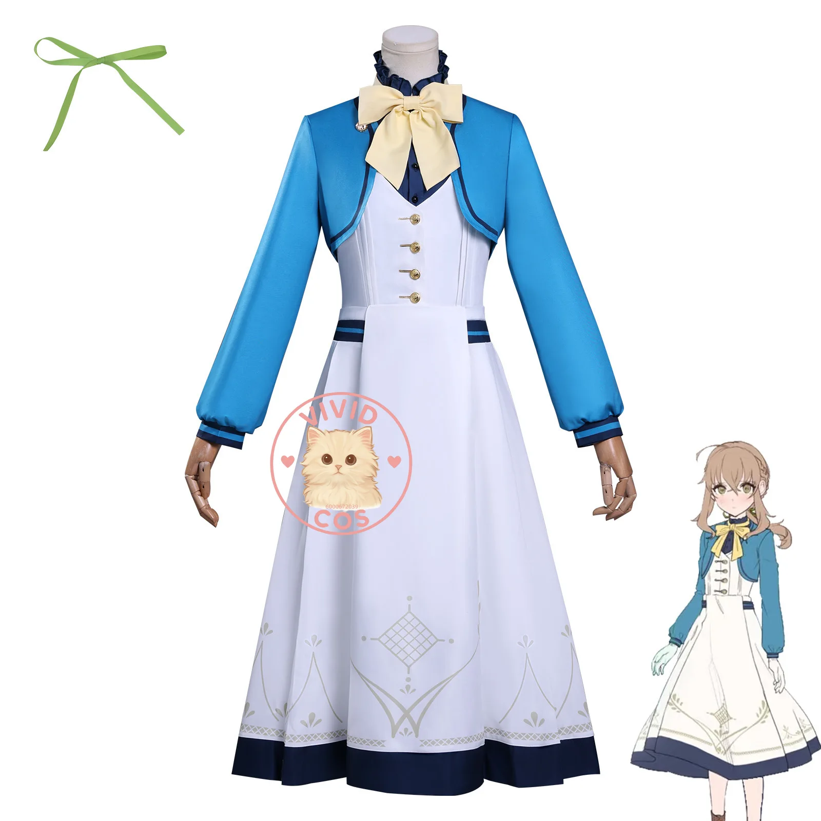 Secret of The Silent Witch Cosplay Costume Anime Monica Daily Outfit White Dress Role Play Women Comic Con Halloween Party
