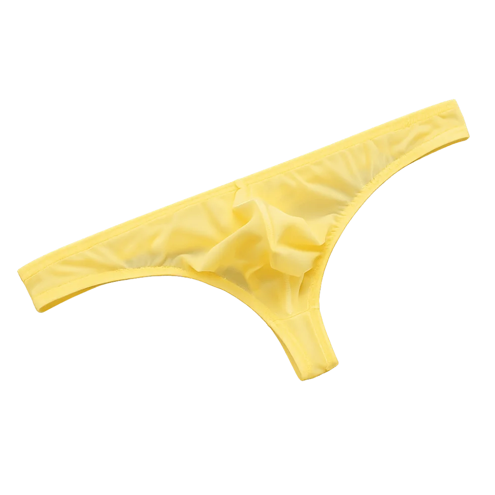Breathable Transparent Ice Silk Thongs Ultra-thin Large Size Men's Underwear Low Waist Briefs Mesh Underpants Men