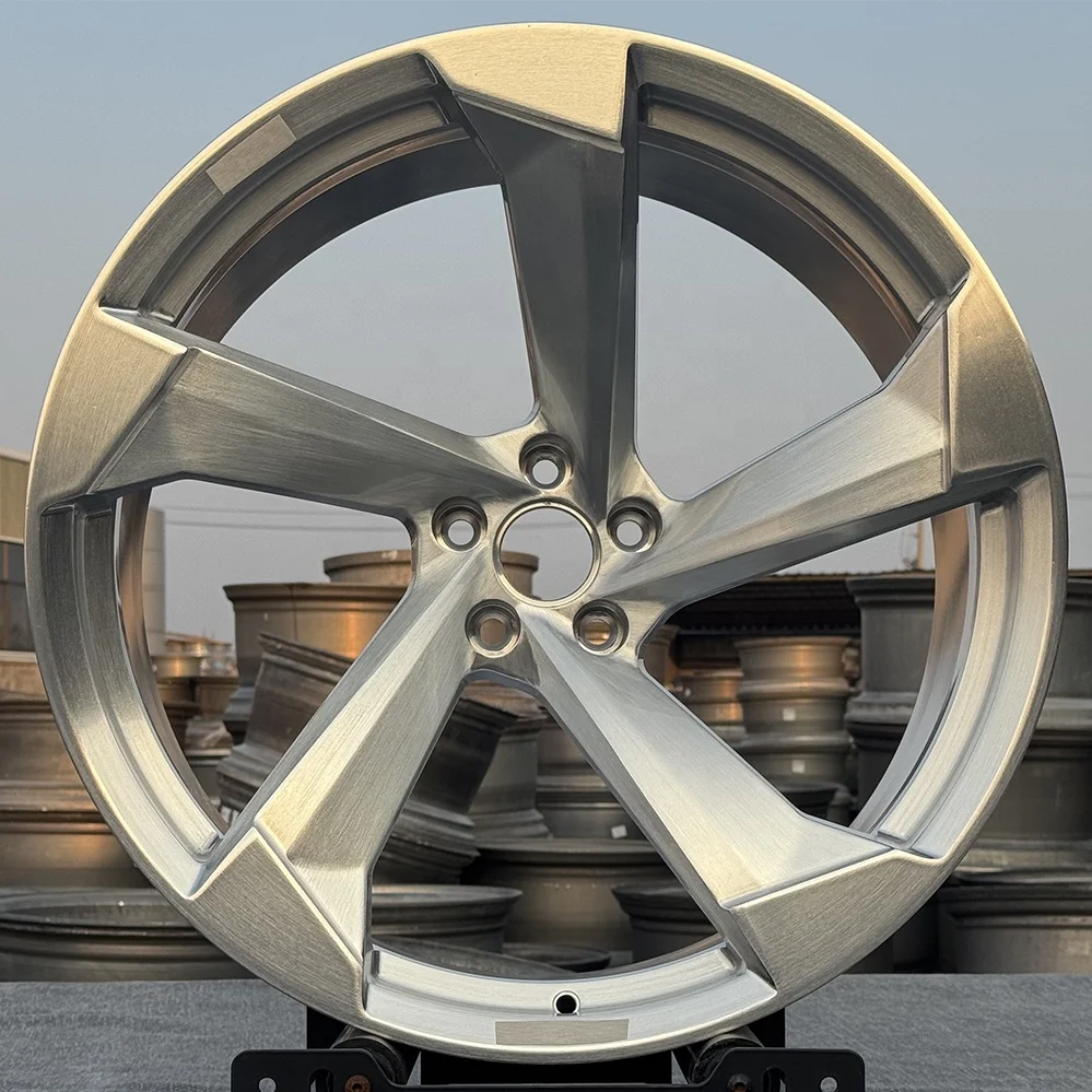 17 18 19 20 21 22 Inch 5X120 5X112 Custom Brushed Silver Deep Concave Forged Alloy Car Wheel Rims for Audi Q5 Q8 S8 S3 RS8 A8 A6