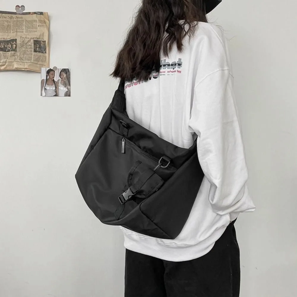 

Simple Oxford Cloth Crossbody Bag with Earphone Bag Large Capacity Fitness Sport Shoulder Bag Coin Purse Wallet Boys Bag Boys
